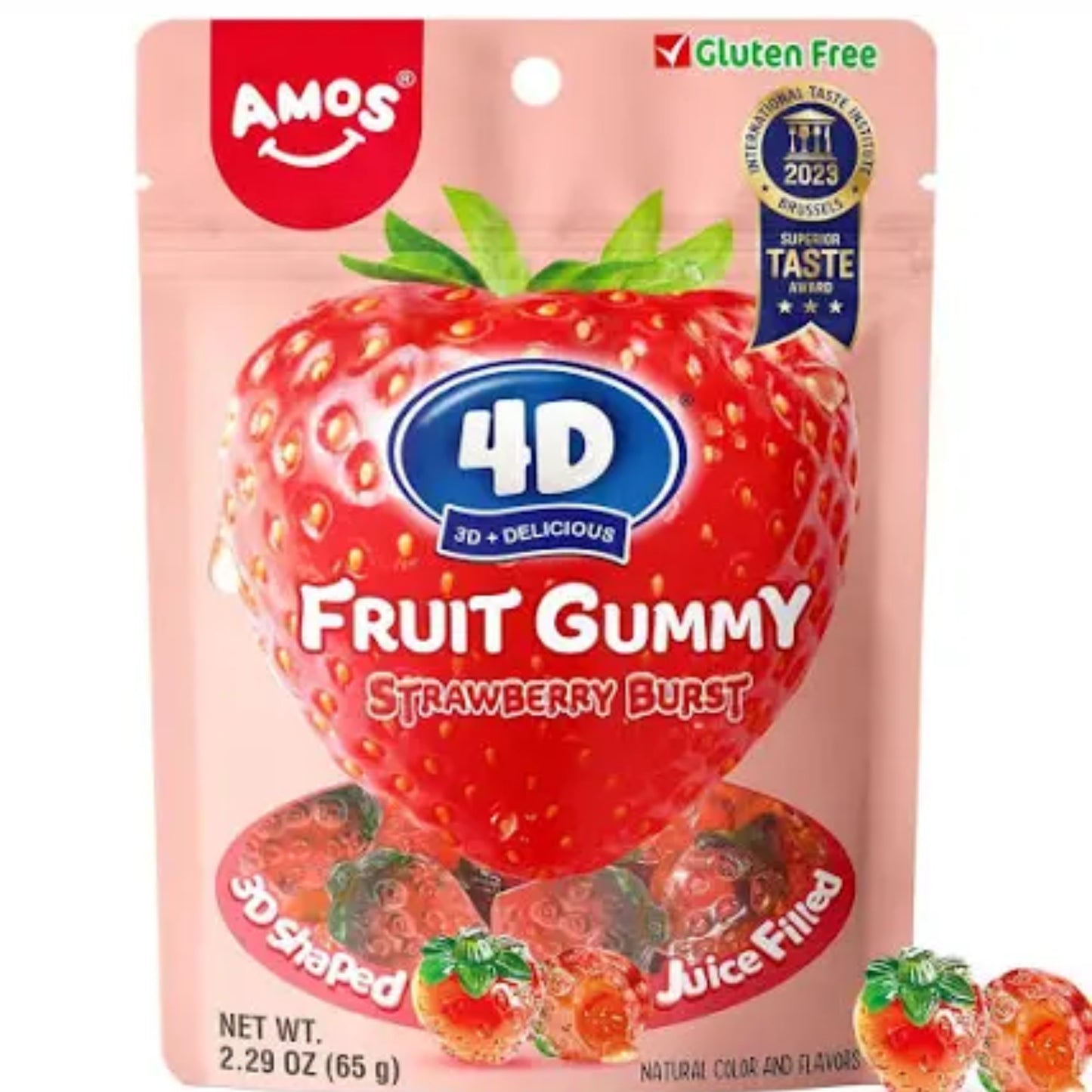 AMOS - 4D Fruit Gummy Erdbeere