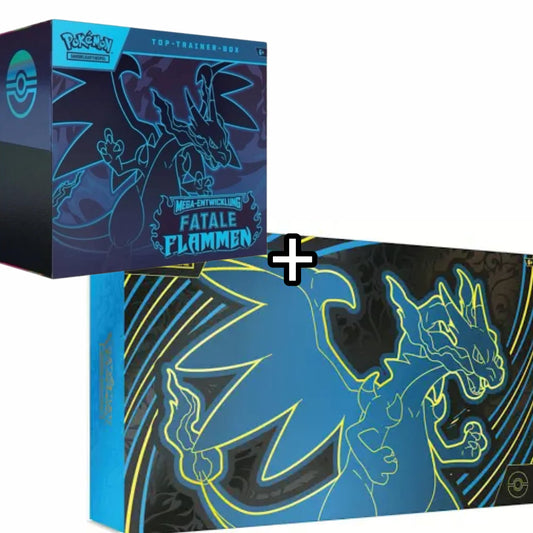 Bundle (kostenloser Versand): Mega-Glurak X Ultra-Premium-Kollektion + TTB „Fatale Flamme“